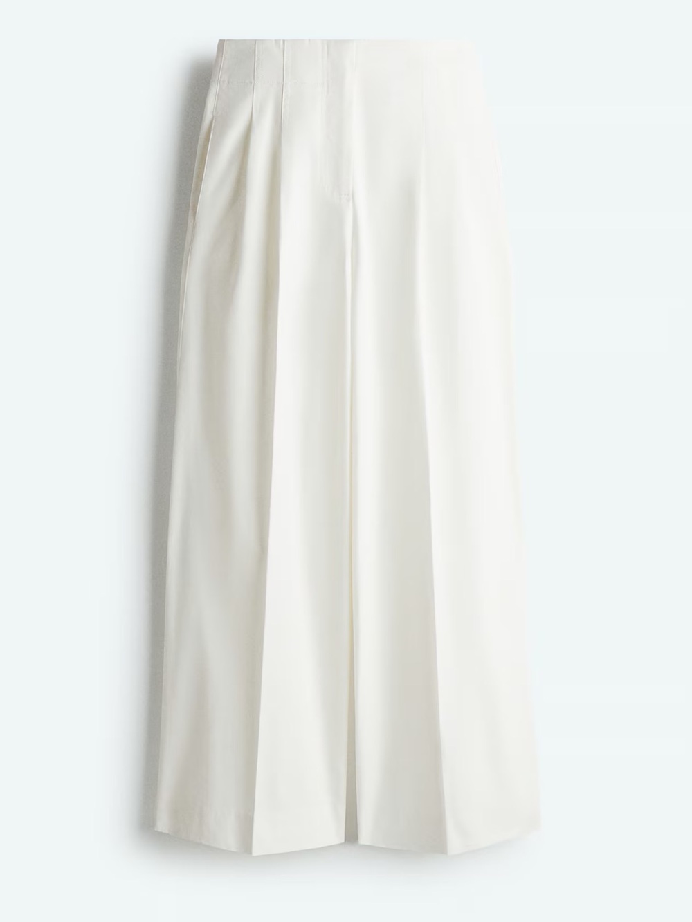 H&M white pleated cotton pants size 14